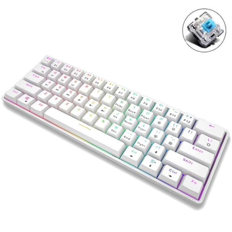 LEAVEN K28 61 Keys Gaming Office Computer RGB Wireless Bluetooth + Wired Dual Mode Mechanical Key...