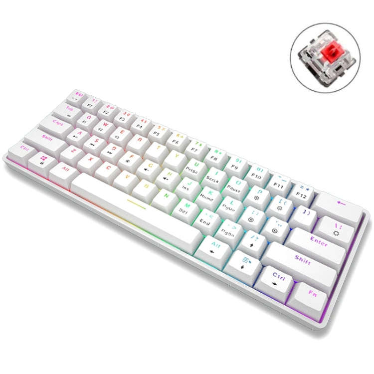 LEAVEN K28 61 Keys Gaming Office Computer RGB Wireless Bluetooth + Wired Dual Mode Mechanical Key...