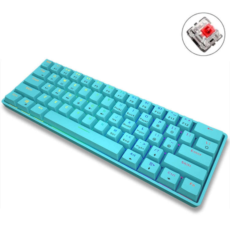 LEAVEN K28 61 Keys Gaming Office Computer RGB Wireless Bluetooth + Wired Dual Mode Mechanical Key...