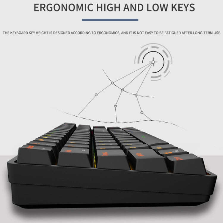 LEAVEN K28 61 Keys Gaming Office Computer RGB Wireless Bluetooth + Wired Dual Mode Mechanical Key...