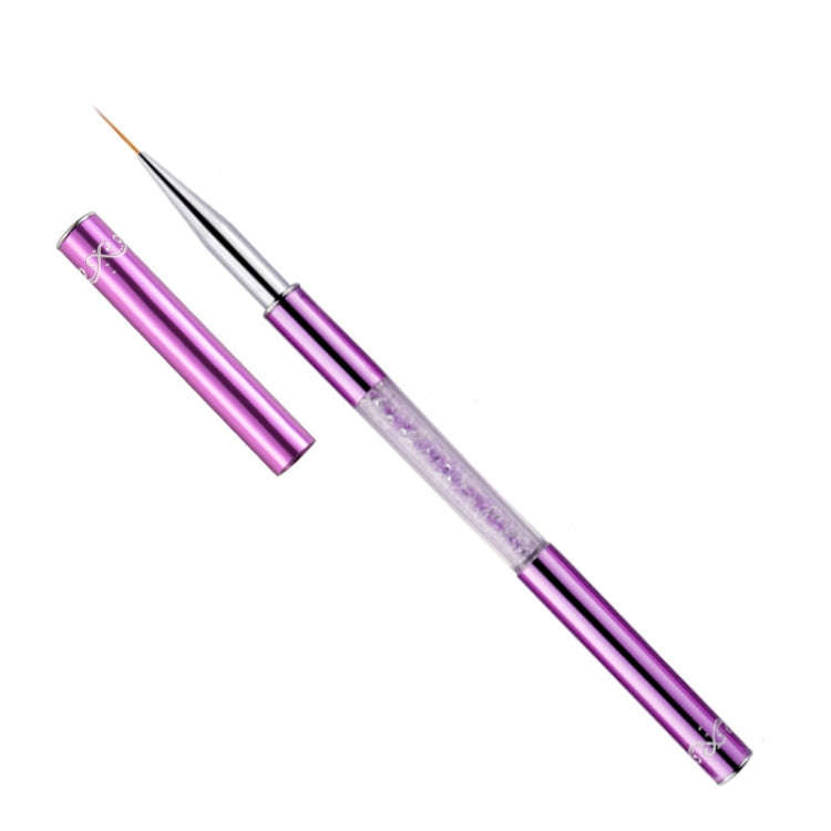 Nail Art Drawing Pen Purple Drill Rod Color Painting Flower Stripe Nail Brush With Pen Cover, Spe...