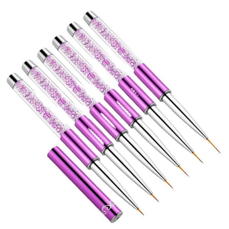 Nail Art Drawing Pen Purple Drill Rod Color Painting Flower Stripe Nail Brush With Pen Cover, Spe...