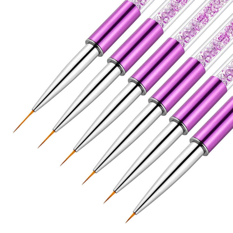 Nail Art Drawing Pen Purple Drill Rod Color Painting Flower Stripe Nail Brush With Pen Cover, Spe...