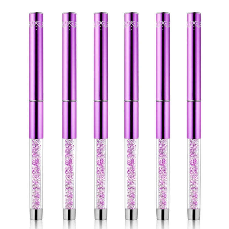 Nail Art Drawing Pen Purple Drill Rod Color Painting Flower Stripe Nail Brush With Pen Cover, Spe...