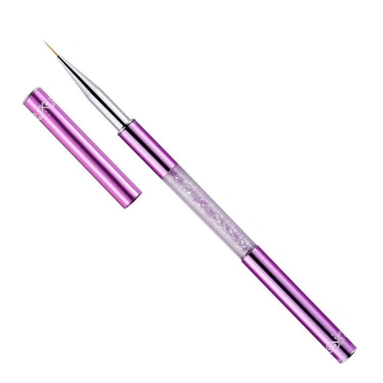 Nail Art Drawing Pen Purple Drill Rod Color Painting Flower Stripe Nail Brush With Pen Cover, Spe...