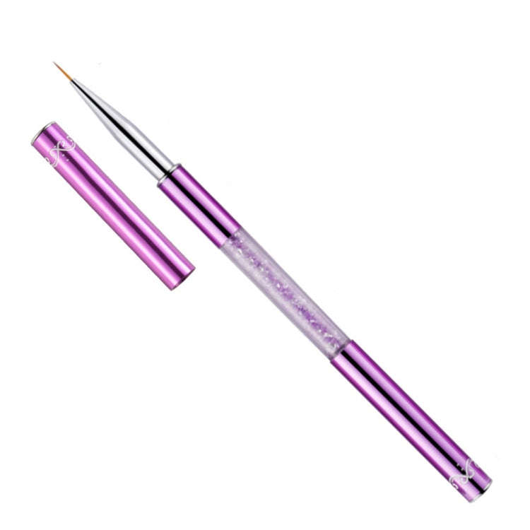 Nail Art Drawing Pen Purple Drill Rod Color Painting Flower Stripe Nail Brush With Pen Cover, Spe...
