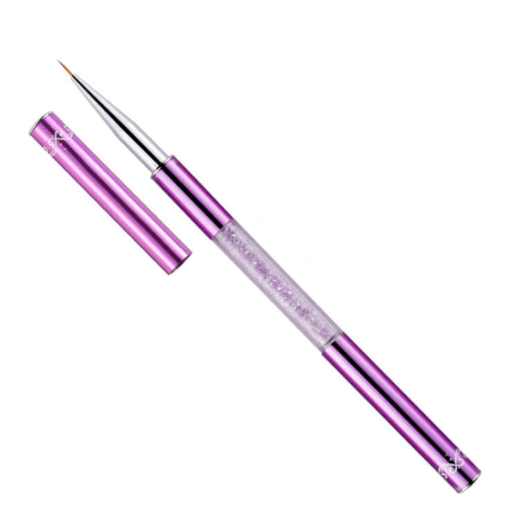 Nail Art Drawing Pen Purple Drill Rod Color Painting Flower Stripe Nail Brush With Pen Cover, Spe...