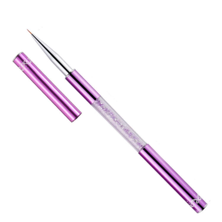 Nail Art Drawing Pen Purple Drill Rod Color Painting Flower Stripe Nail Brush With Pen Cover, Spe...