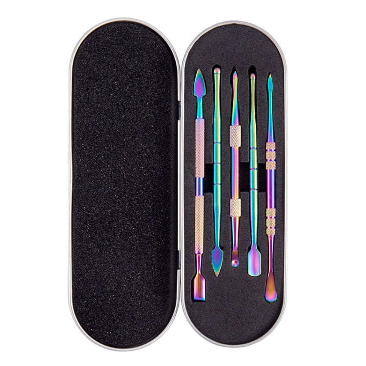 Nail Art Tool Set Smoke Cream Spoon Stainless Steel Steel Push Smoke Oil Spoon, Specification: 5 ...