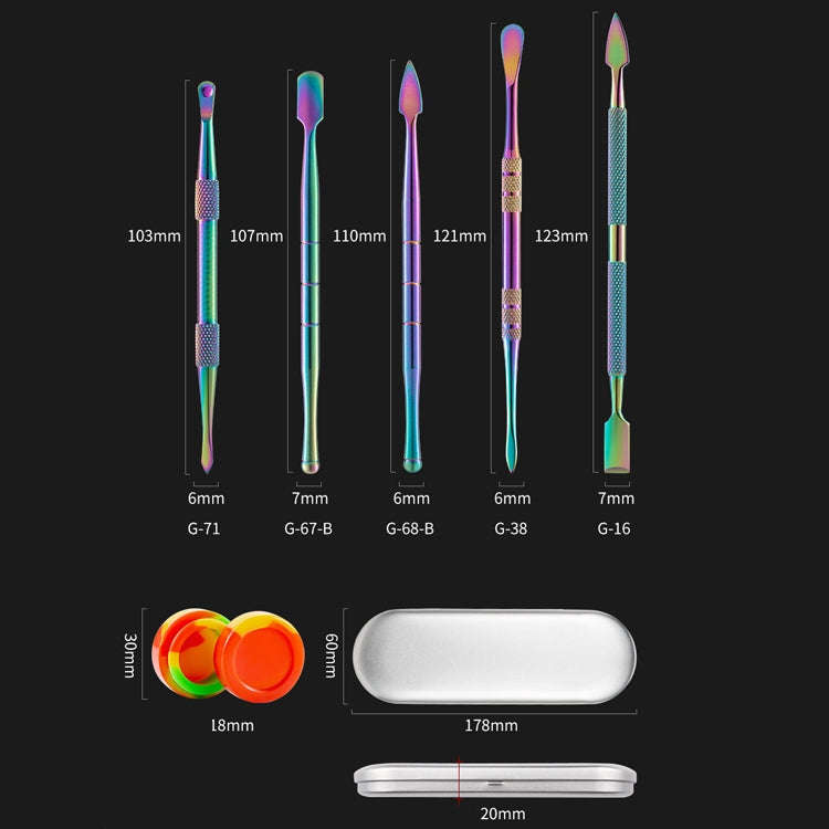 Nail Art Tool Set Smoke Cream Spoon Stainless Steel Steel Push Smoke Oil Spoon, Specification: 5 ...