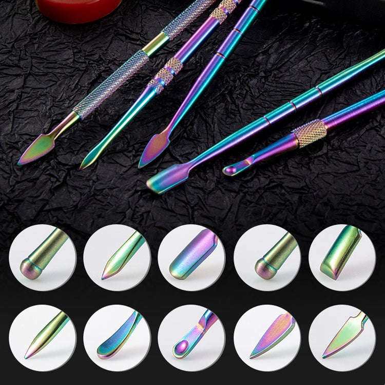 Nail Art Tool Set Smoke Cream Spoon Stainless Steel Steel Push Smoke Oil Spoon, Specification: 5 ...