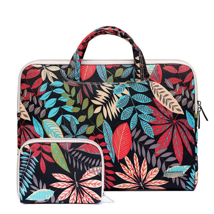 LiSEN LS-116 Simple Laptop Bag Business Laptop Liner Bag, Size: 11.6 inch(Canvas Colorful Leaves ...