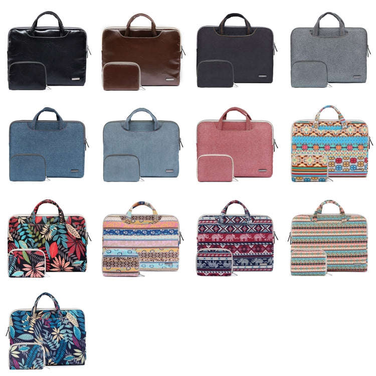 LiSEN LS-116 Simple Laptop Bag Business Laptop Liner Bag, Size: 11.6 inch(Canvas Colorful Leaves ...