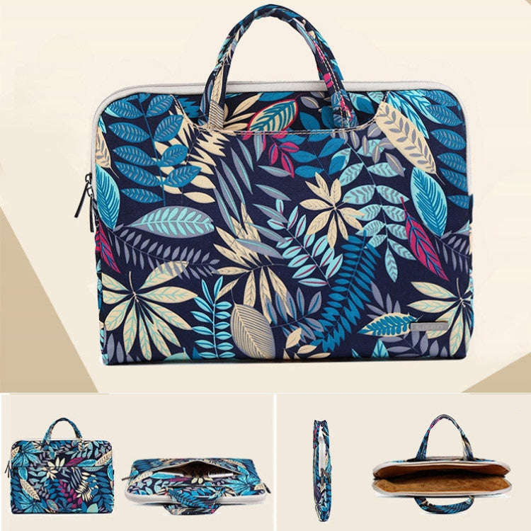 LiSEN LS-116 Simple Laptop Bag Business Laptop Liner Bag, Size: 11.6 inch(Canvas Colorful Leaves ...