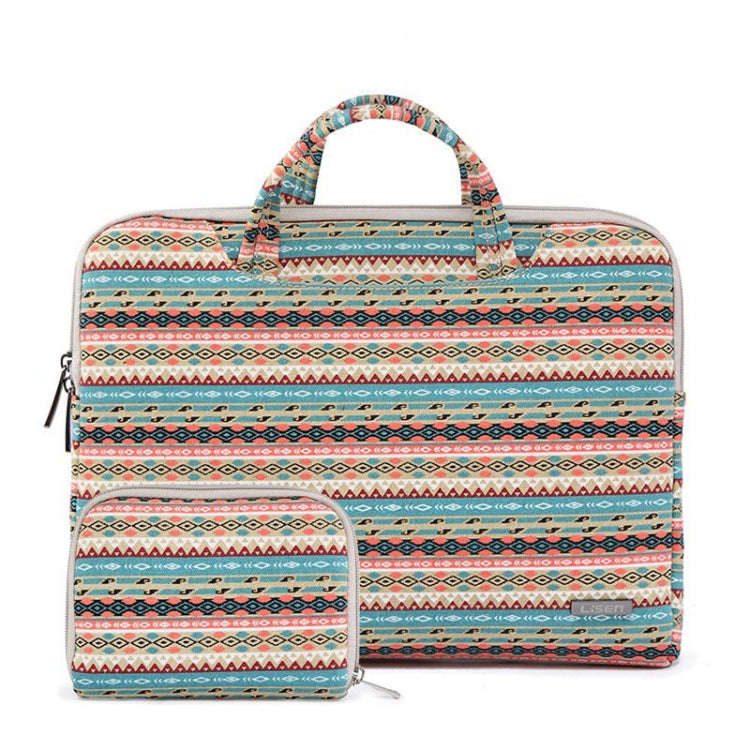LiSEN LS-116 Simple Laptop Bag Business Laptop Liner Bag, Size: 15.6 inch(Canvas Diamond Lattice ...