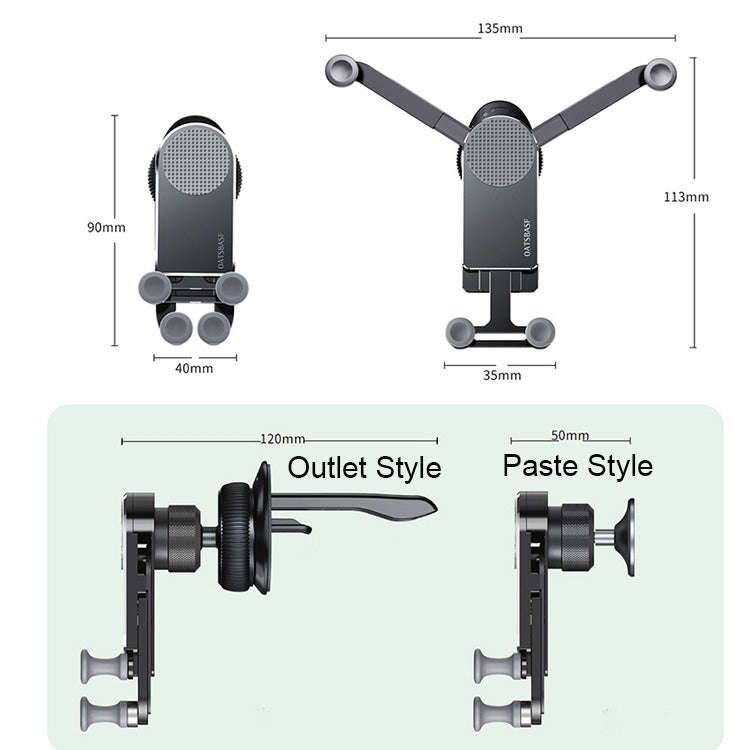Oatsbasf Car Gravity Metal Bracket Scalable and Stable Mobile Phone Bracket Folding Screen Mobile...
