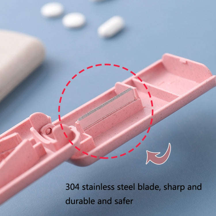 10 PCS JS010 Wheat Plastic Medicine Cutter Pill Divider(Pink)