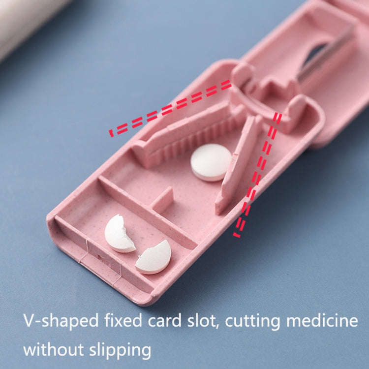 10 PCS JS010 Wheat Plastic Medicine Cutter Pill Divider(Pink)