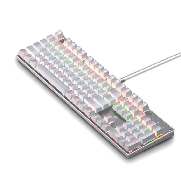 104 Keys Green Shaft RGB Luminous Keyboard Computer Game USB Wired Metal Mechanical Keyboard, Cab...