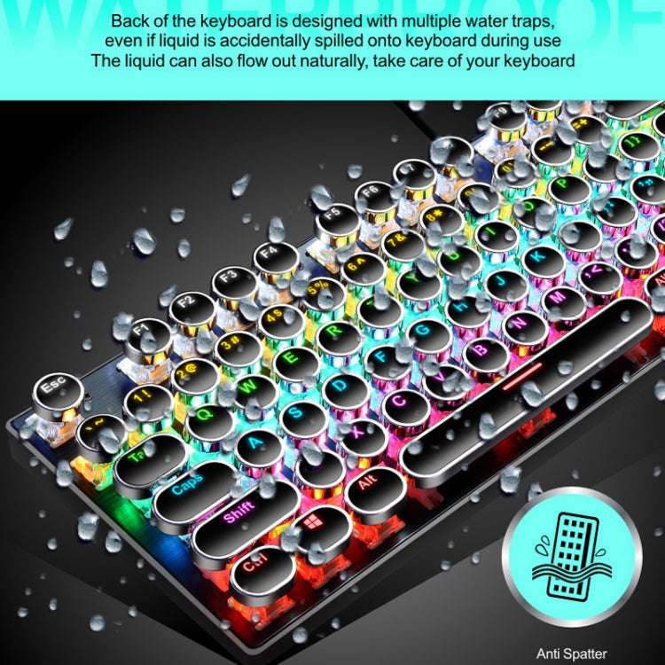 104 Keys Green Shaft RGB Luminous Keyboard Computer Game USB Wired Metal Mechanical Keyboard, Cab...