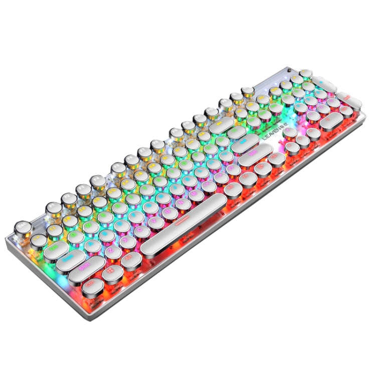 104 Keys Green Shaft RGB Luminous Keyboard Computer Game USB Wired Metal Mechanical Keyboard, Cab...