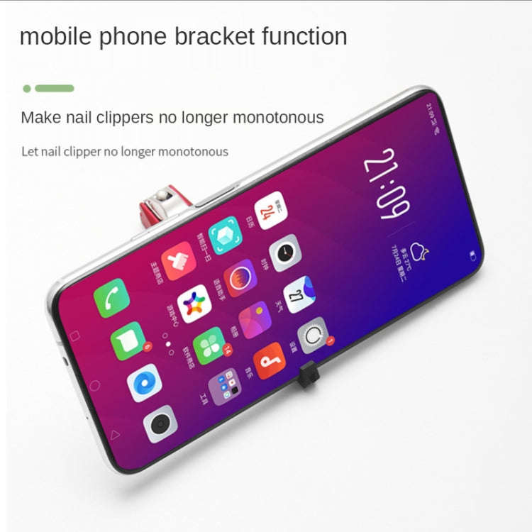 Anti-splash Nail Clippers Multifunctional Mobile Phone Holder Nail Clippers,Style: Red