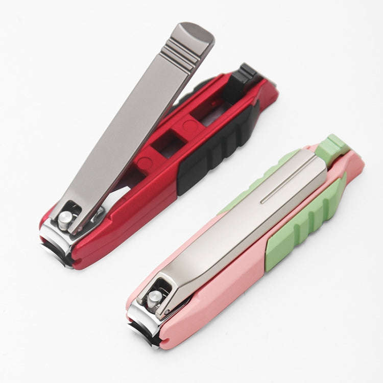 Anti-splash Nail Clippers Multifunctional Mobile Phone Holder Nail Clippers,Style: Matcha Green