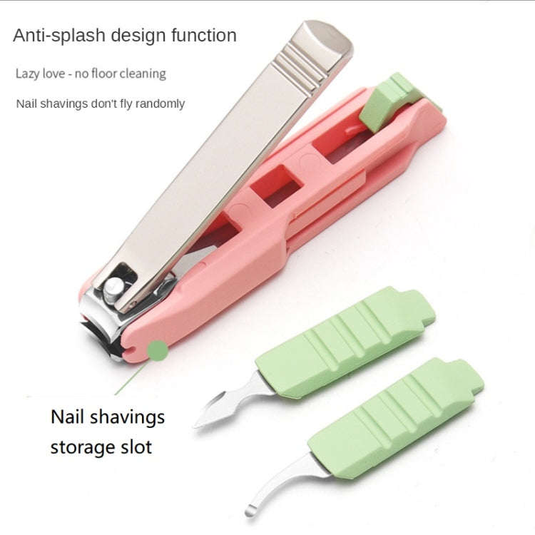 Anti-splash Nail Clippers Multifunctional Mobile Phone Holder Nail Clippers,Style: Matcha Green