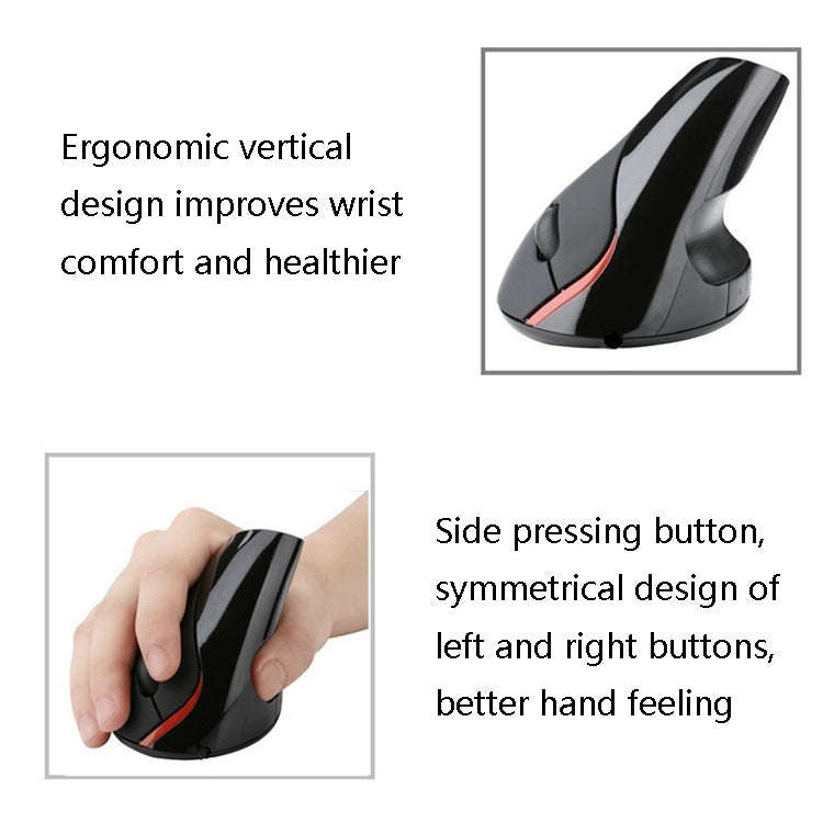 HH-111 5 Keys Wireless Vertical Charging Mouse Ergonomics Wrist Protective Mouse(Blue)