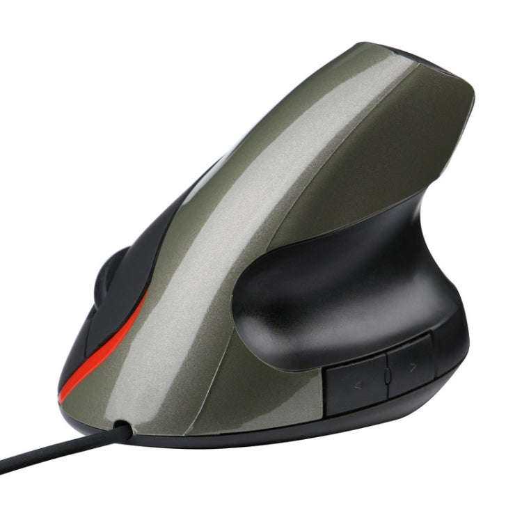 JSY-12 5 Keys USB Wired Vertical Mouse Ergonomic Wrist Brace Optical Mouse(Silver Gray)