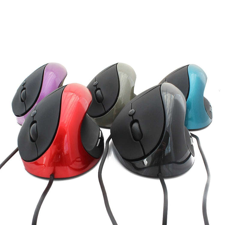 JSY-05 6 Keys Wired Vertical Mouse Ergonomics Brace Optical Mouse(Silver Gray)