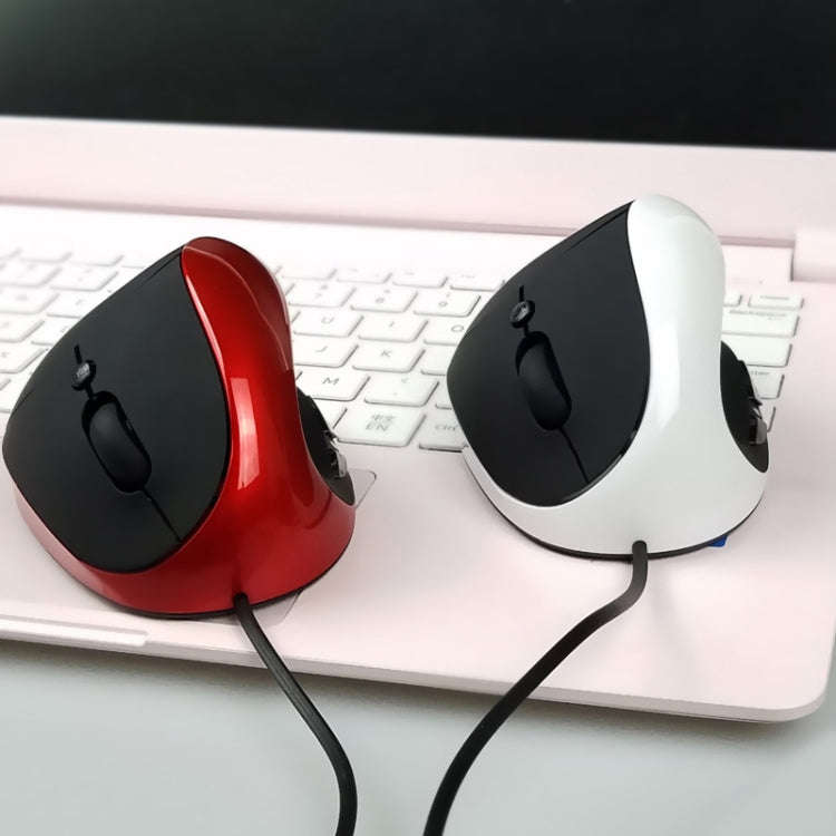 JSY-05 6 Keys Wired Vertical Mouse Ergonomics Brace Optical Mouse(Silver Gray)