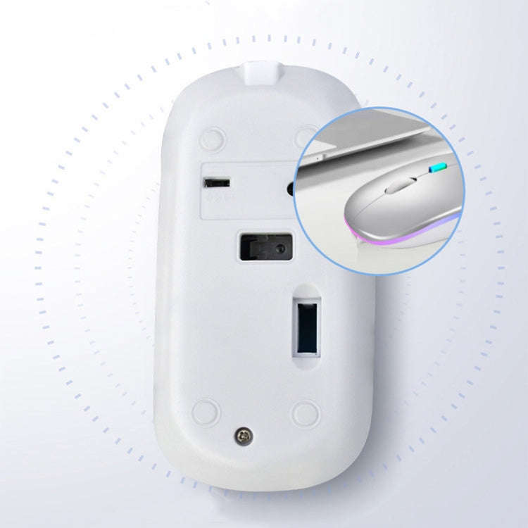 Y20 4 Keys Colorful Glow Charging Mute Mouse Notebook Game Wireless Mouse, Colour: 2.4G + Bluetoo...