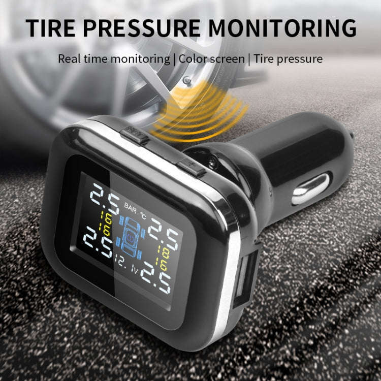 Q3 Mini Cigarette Lighter Car Wireless Tire Pressure Monitoring System TPMS Car Temperature Volta...