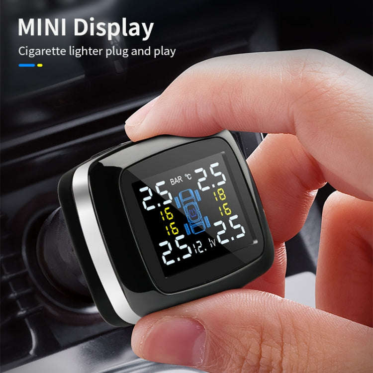 Q3 Mini Cigarette Lighter Car Wireless Tire Pressure Monitoring System TPMS Car Temperature Volta...