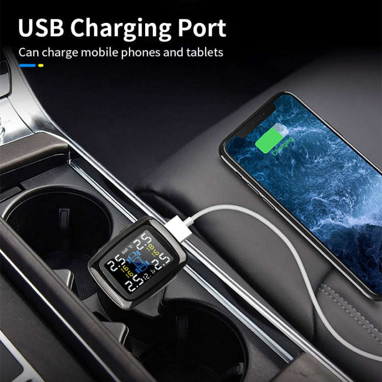 Q3 Mini Cigarette Lighter Car Wireless Tire Pressure Monitoring System TPMS Car Temperature Volta...