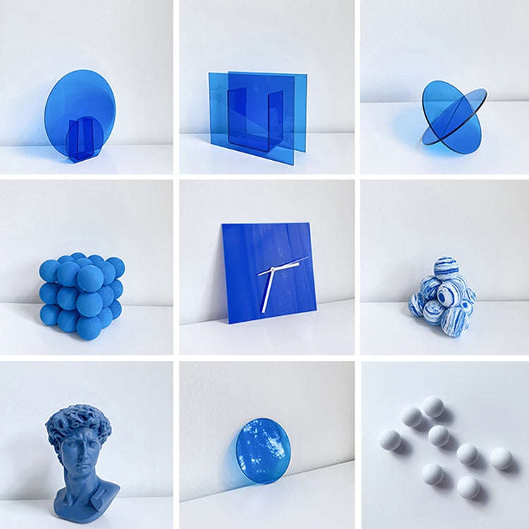 Blue Square Acrylic Ornament Studio Background Ornament Photo Props