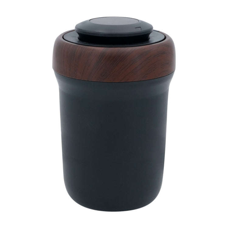 N17D Car Ashtray Arc Spot Tobacco With Lamp and Cover Car Ashtray(Wood Grain)