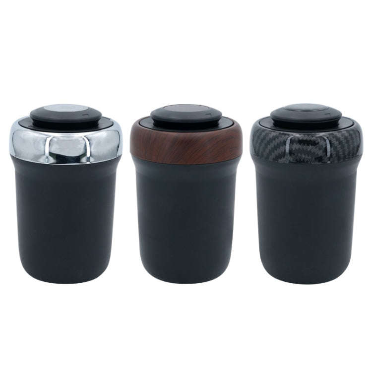 N17D Car Ashtray Arc Spot Tobacco With Lamp and Cover Car Ashtray(Carbon Fiber)