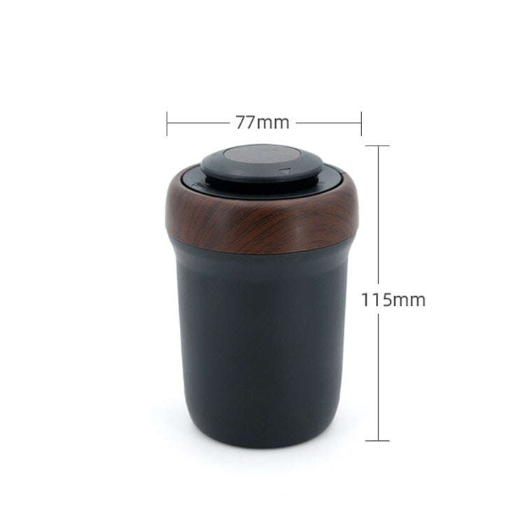 N17D Car Ashtray Arc Spot Tobacco With Lamp and Cover Car Ashtray(Wood Grain)