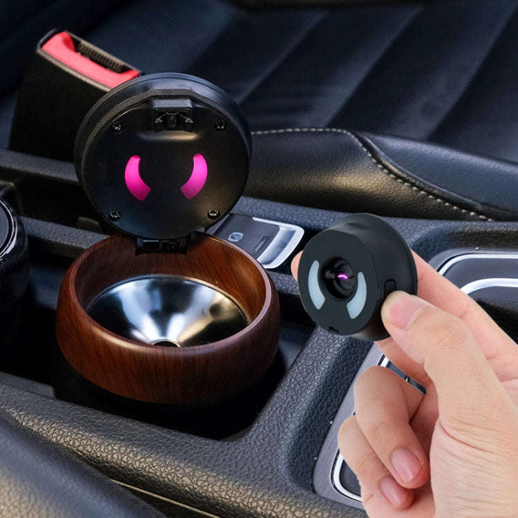 N17D Car Ashtray Arc Spot Tobacco With Lamp and Cover Car Ashtray(Silver)