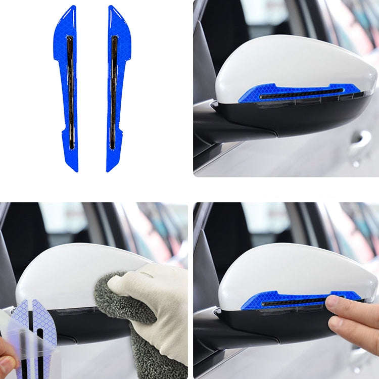 4 Sets Car Reflective Sticker Door Border Anti-Collision Strip Leaf Board Personality Rear View M...