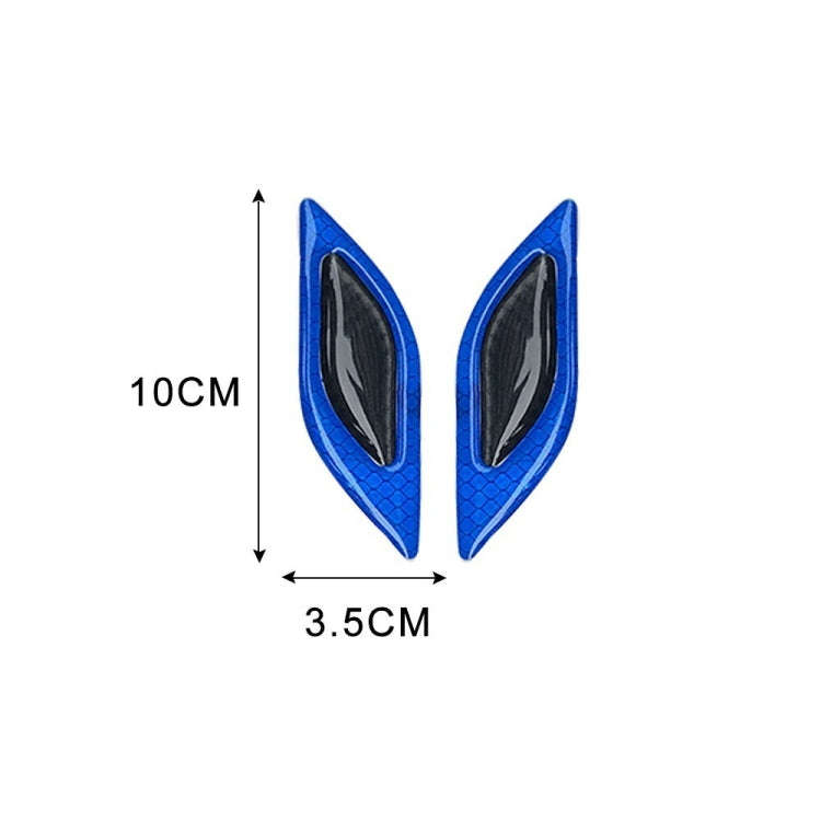 2 Sets Carbon Fiber Warning Sticker Car Anti-Collision Strip Leaf Plate Reflective Sticker Hood L...