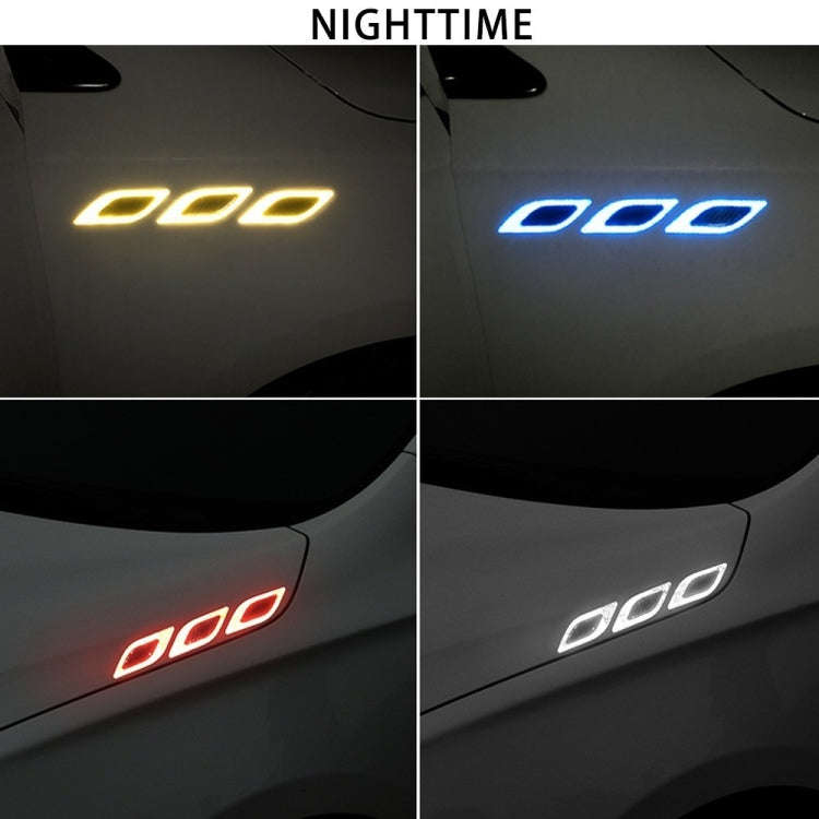 2 Sets Carbon Fiber Warning Sticker Car Anti-Collision Strip Leaf Plate Reflective Sticker Hood L...