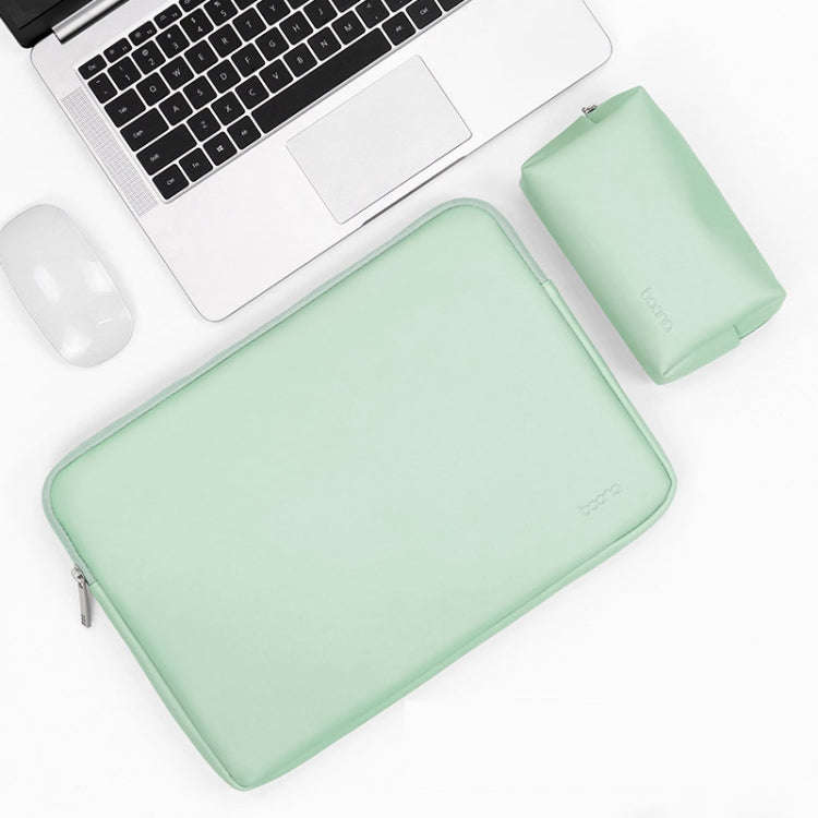 Baona BN-Q001 PU Leather Laptop Bag, Colour: Mint Green + Power Bag, Size: 13/13.3/14 inch