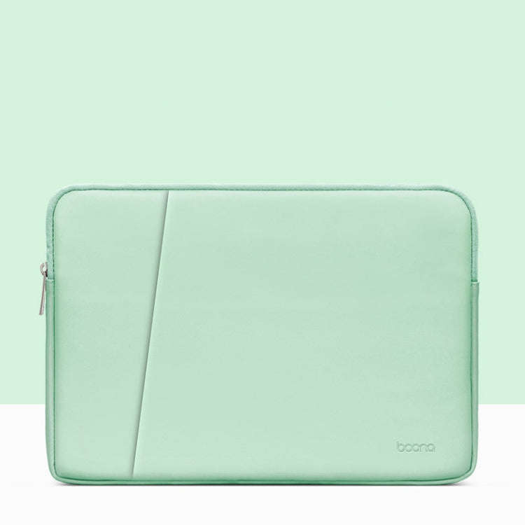 Baona BN-Q004 PU Leather Laptop Bag, Colour: Double-layer Mint Green, Size: 16/17 inch