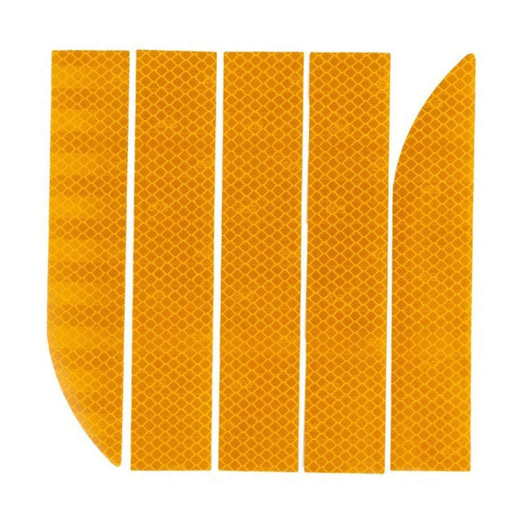5 Sets Car Trunk Reflective Decorative Strip Anti-Scratch Car Tail Warning Decorative Stickers(Ye...