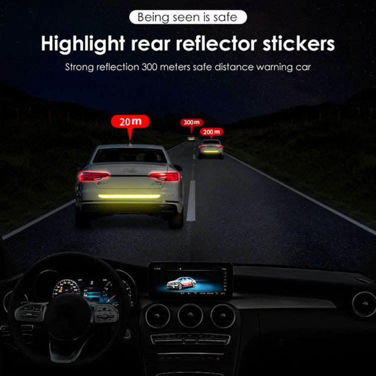 5 Sets Car Trunk Reflective Decorative Strip Anti-Scratch Car Tail Warning Decorative Stickers(Wh...