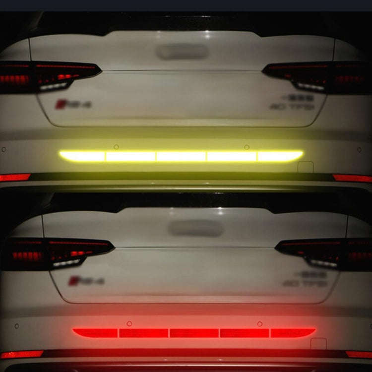 5 Sets Car Trunk Reflective Decorative Strip Anti-Scratch Car Tail Warning Decorative Stickers(Blue)