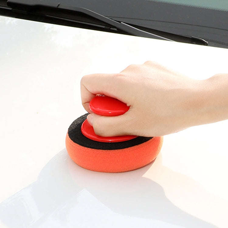 3 Sets Handle Polished Waxing Sponge Car Waxing Wash Tool(3 Handle +12 Sponge)
